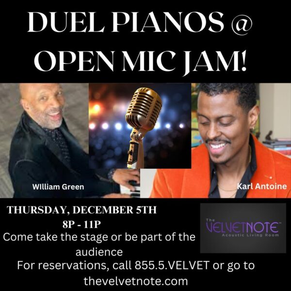 Thursday, December 5th:  Open Mic Jam [Dueling Piano Special]