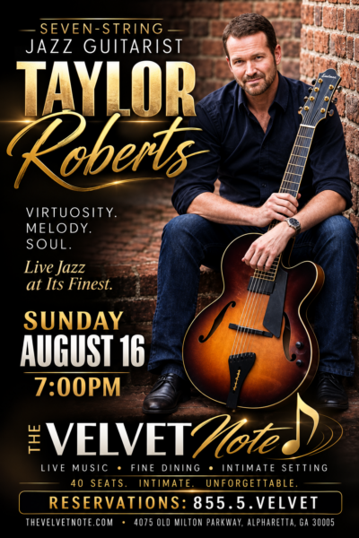 Sunday, August 16th:  Seven-String Jazz Guitarist Taylor Roberts