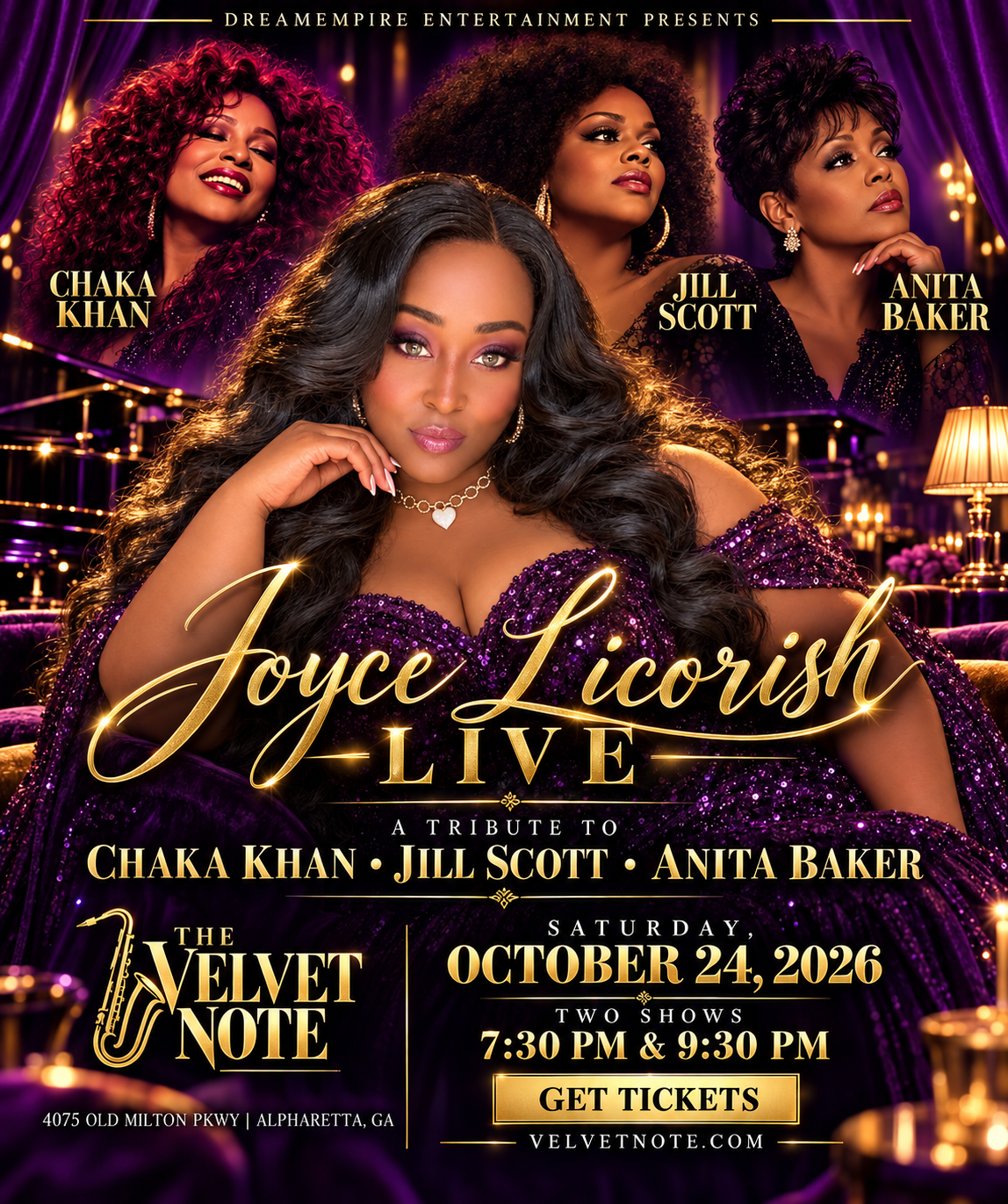 Saturday, October 24th:  Joyce Licorish Celebrates Chaka, Anita and Jill